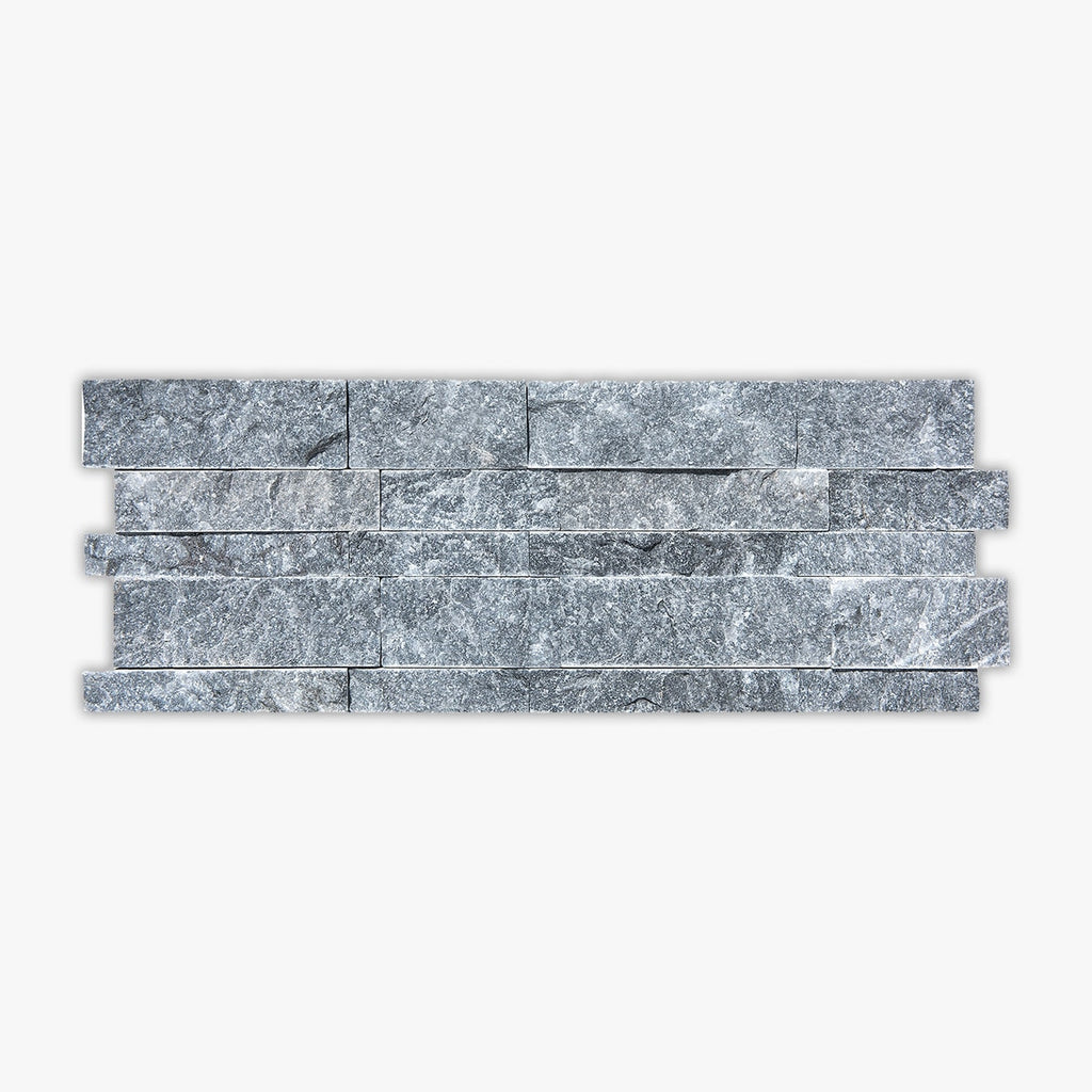 Afyon Grey Splitface 7x20 Interlocking Marble Ledger Panel