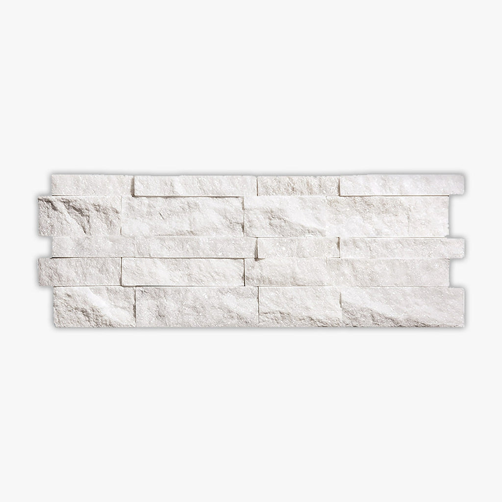 Turkish Carrara Splitface 7x20 Interlocking Marble Ledger Panel