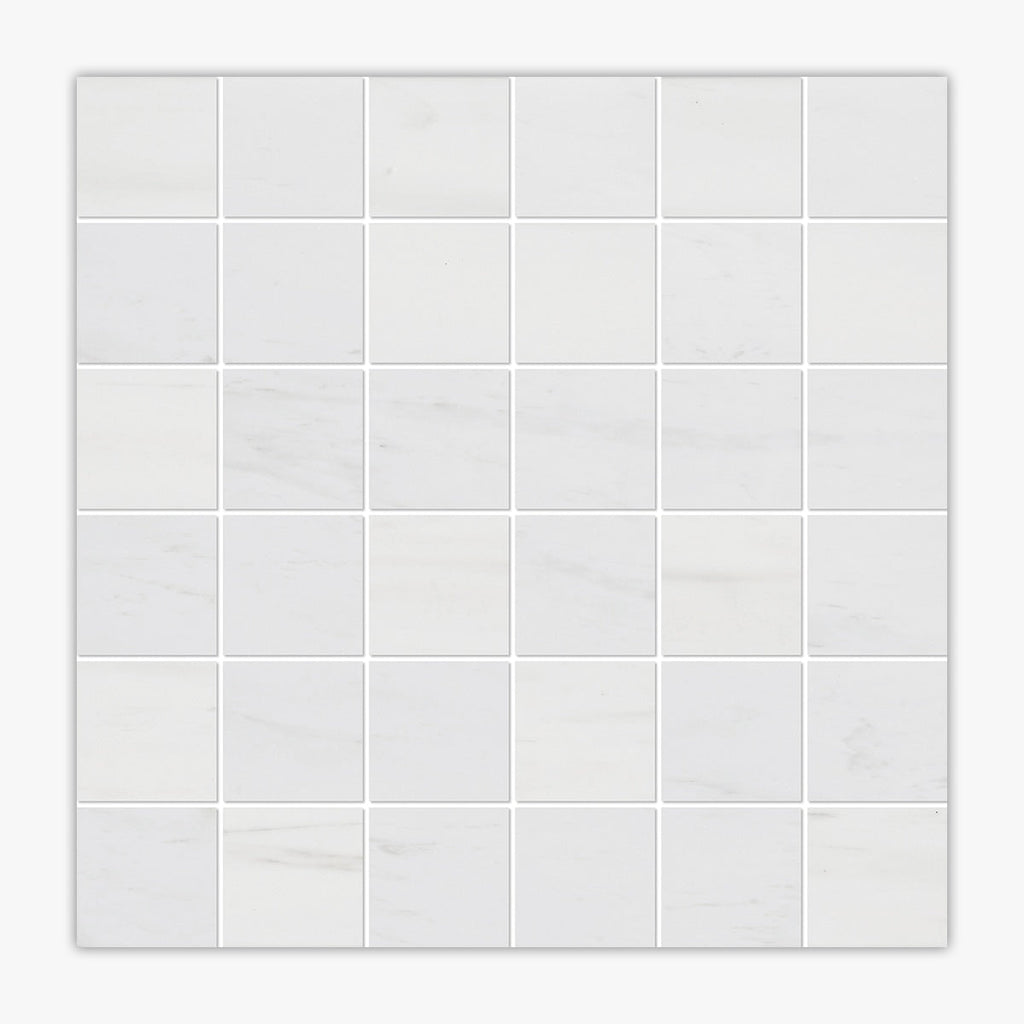 Bianco Dolomiti Honed 2x2 Square Marble Mosaic