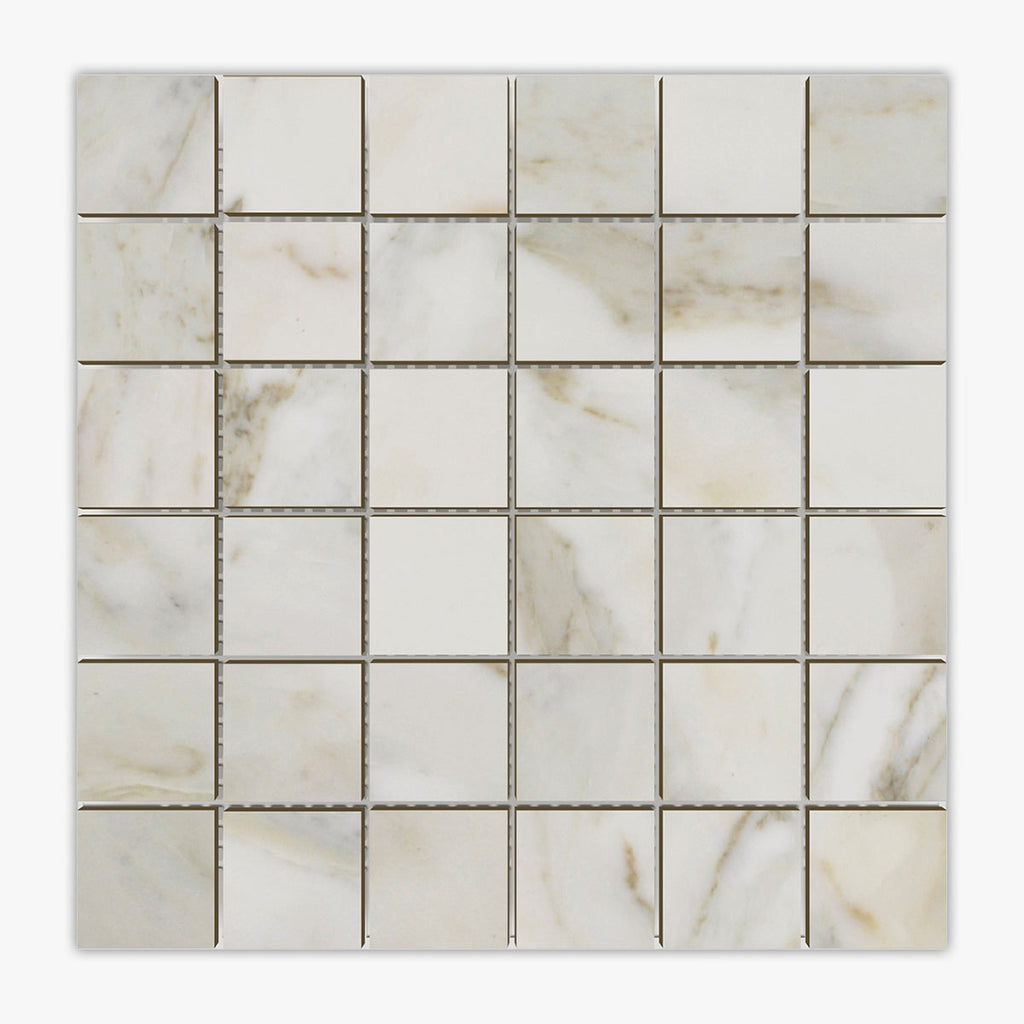 Calacatta Gold Polished 2x2 Square Marble Mosaic
