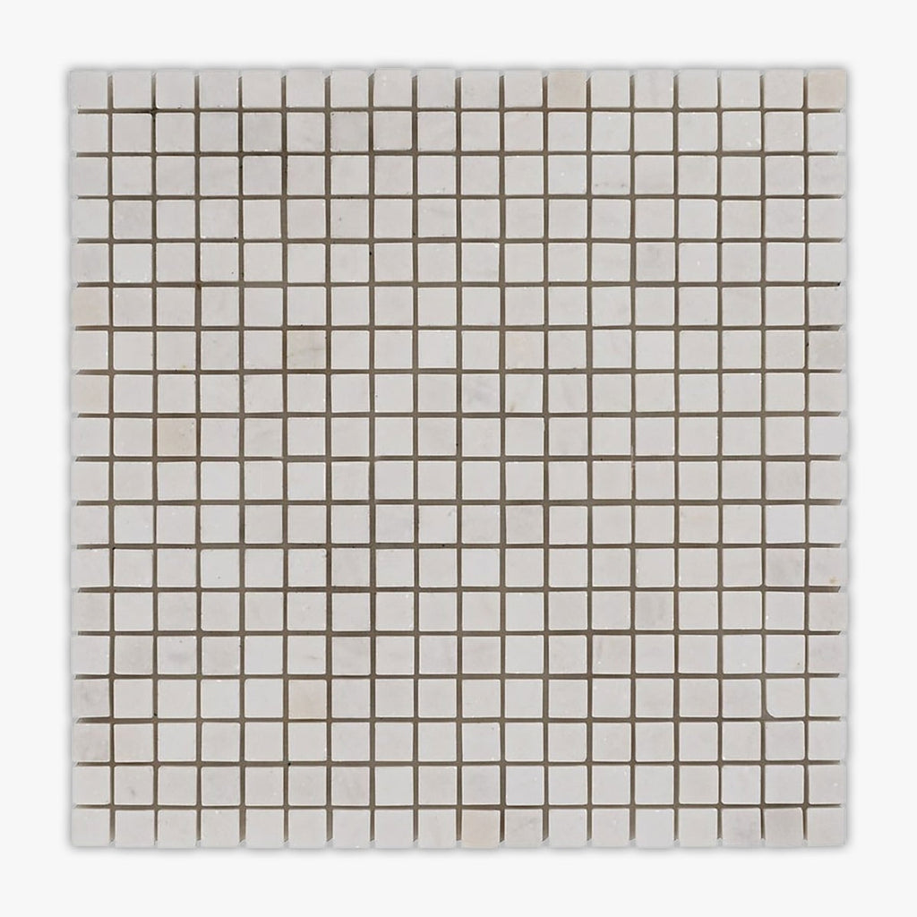 Thassos White Honed 5/8x5/8 Square Marble Mosaic