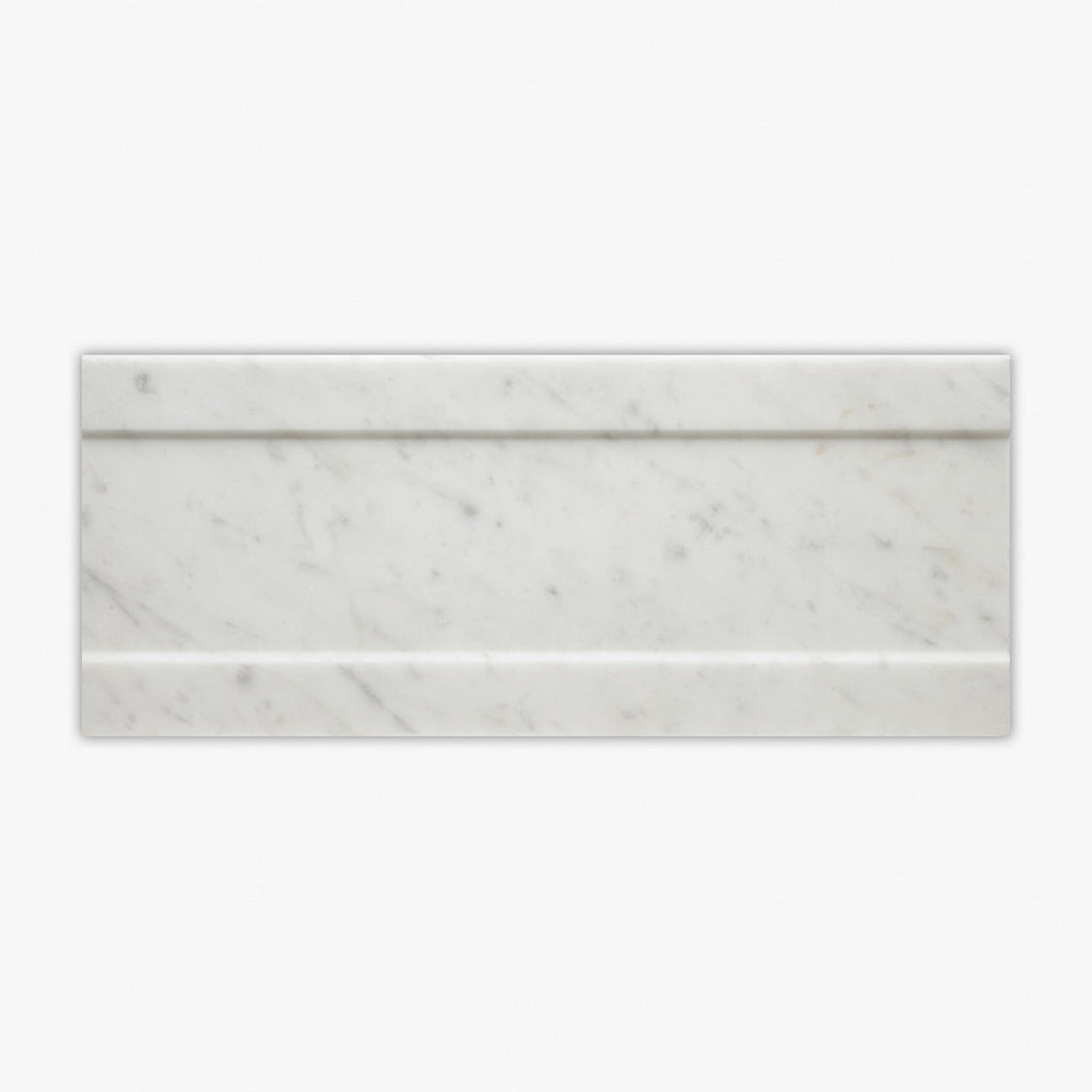 Bianco Carrara Honed Bari Baseboard Marble Molding