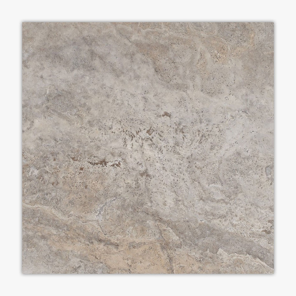 Silver Honed Filled 18x18 Travertine Tile