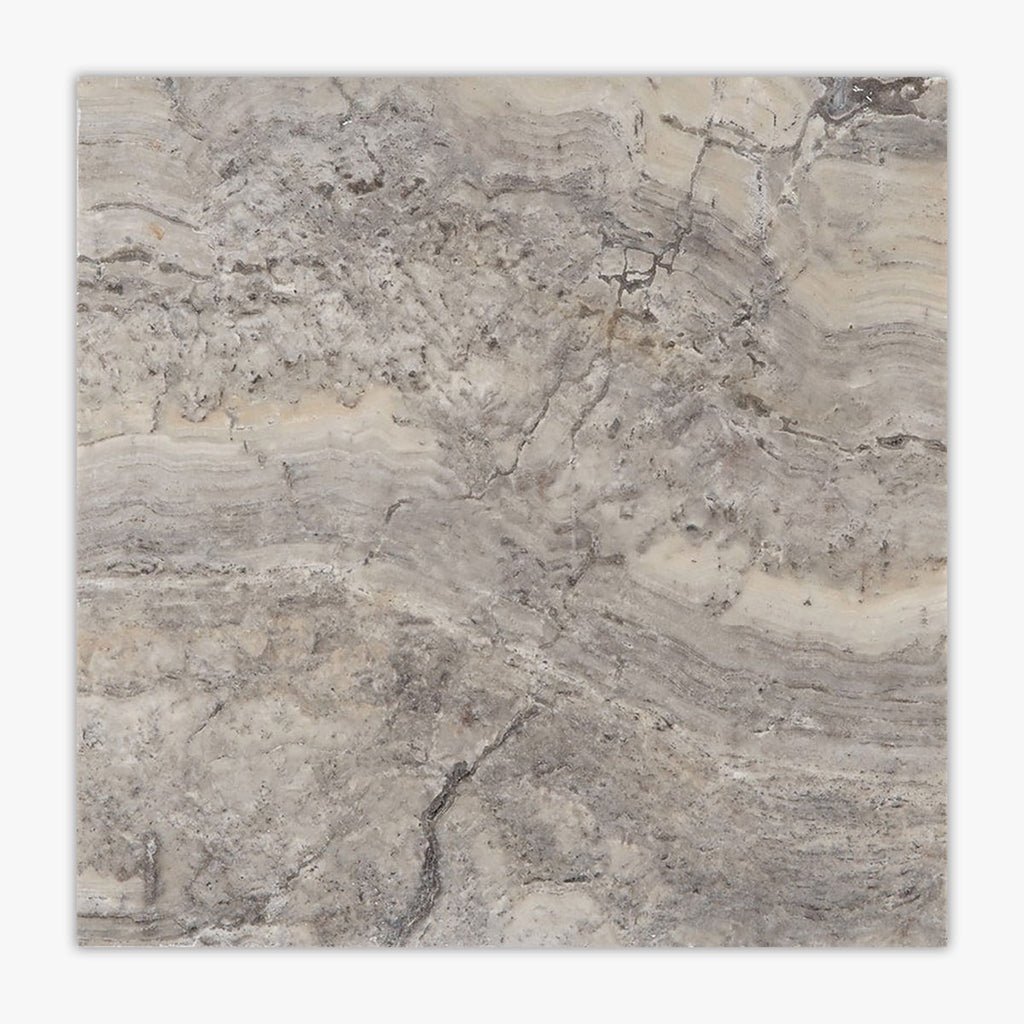 Silver Honed Filled 12x12 Travertine Tile