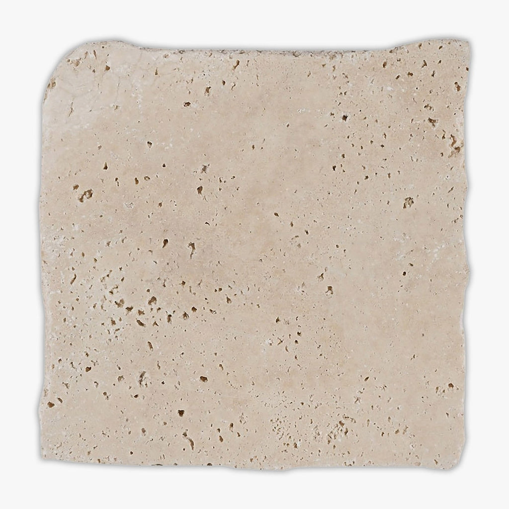 Ivory Tumbled-Broken 4x4 Travertine Tile