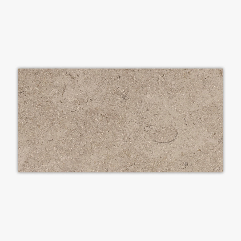 Caspian Almond Leathered 12x24 Limestone Tile