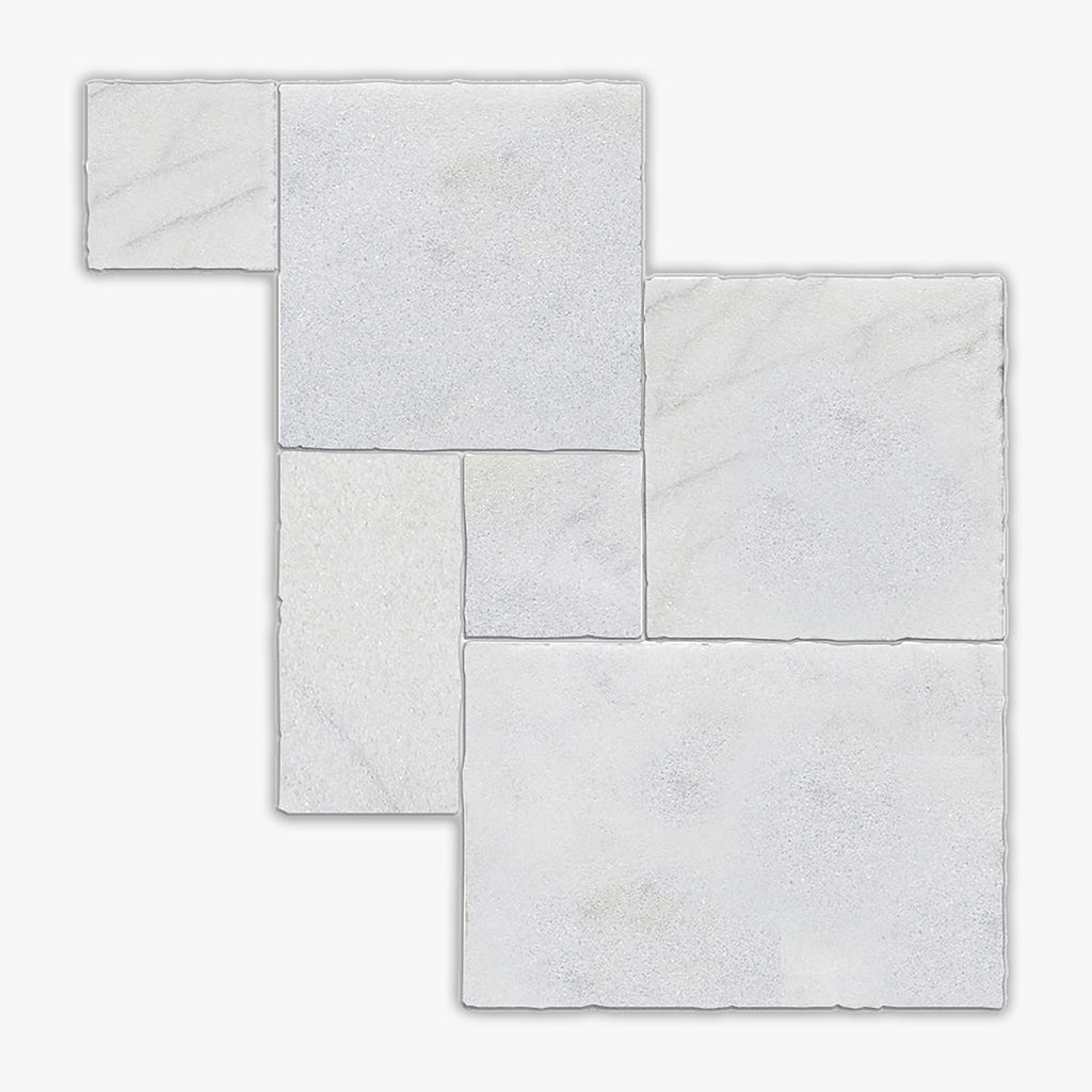 Turkish Carrara Grained Texture 8 Inch Versailles Marble Paver