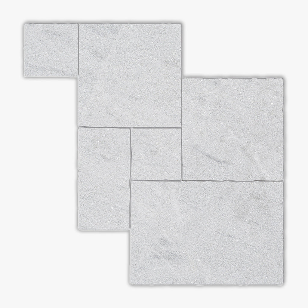 Solto White Grained Texture 8 Inch Versailles Marble Paver