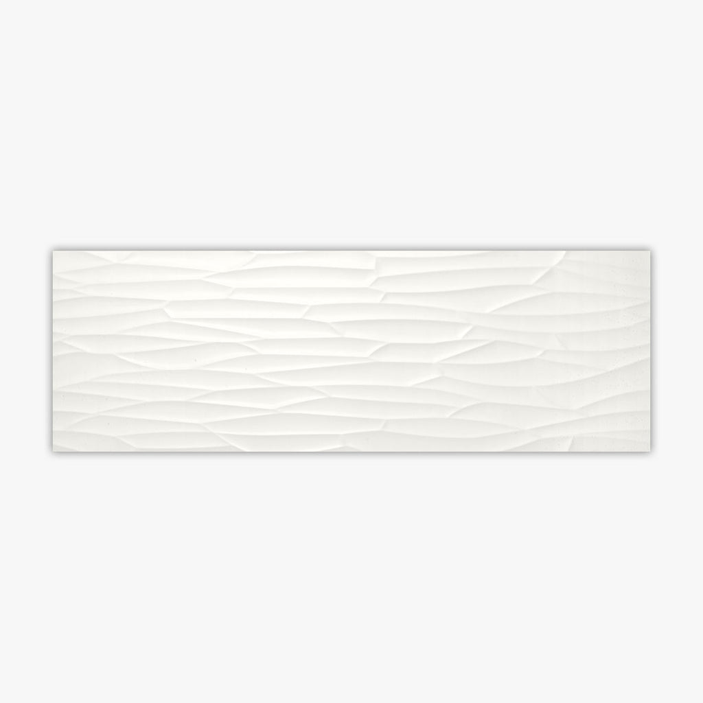 Velvet White Silk Cordoba 3D 16x48 Ceramic Wall Tile