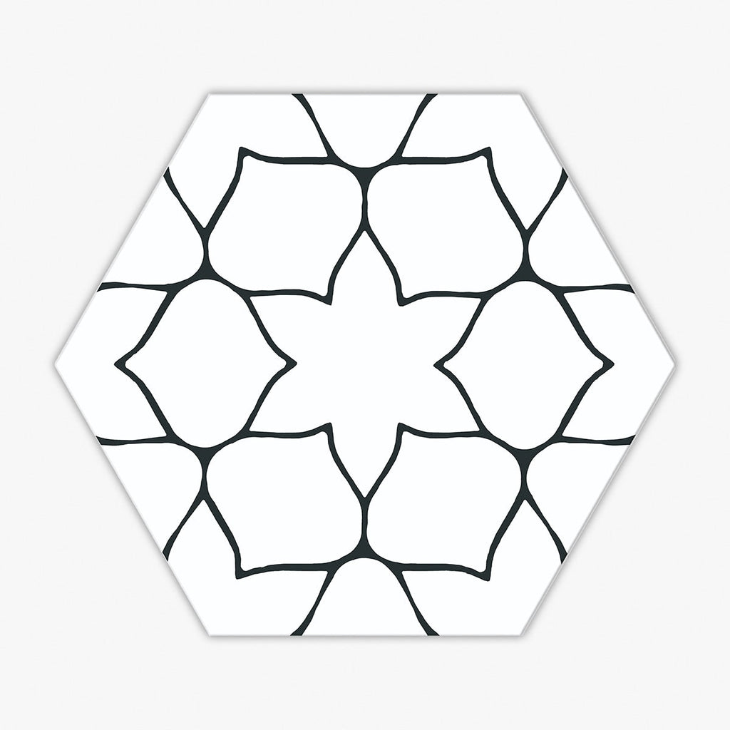 Spark Carmen White Hexagon Matte 11x13 Porcelain Tile