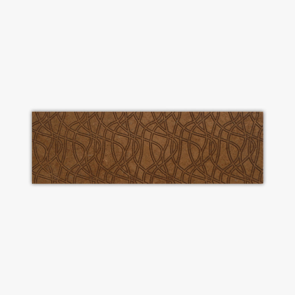 Noce Honed Brown Engraving 2 Travertine 4x12 Decorative Border