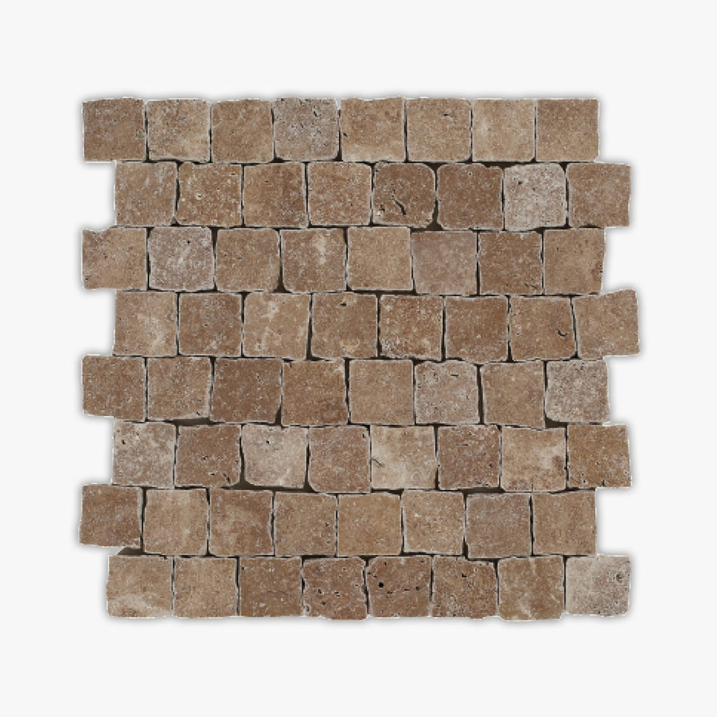 Noce Tumbled Salzburg Travertine Mosaic