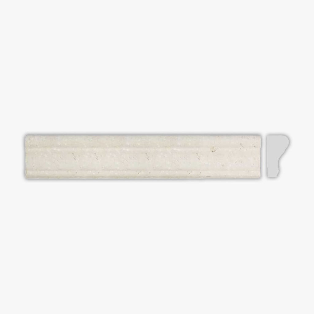 Symra Shell Honed Bergamo Chair Rail Limestone Molding