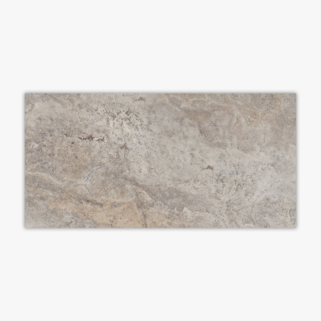 Silver Honed Filled 12x24 Travertine Tile