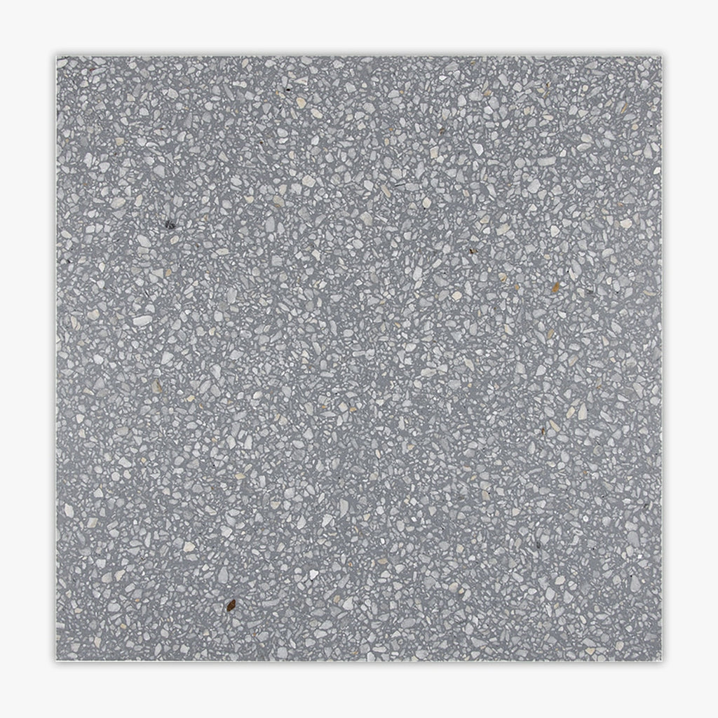 Medium Grey Polished 24x24 Real Terrazzo Tile
