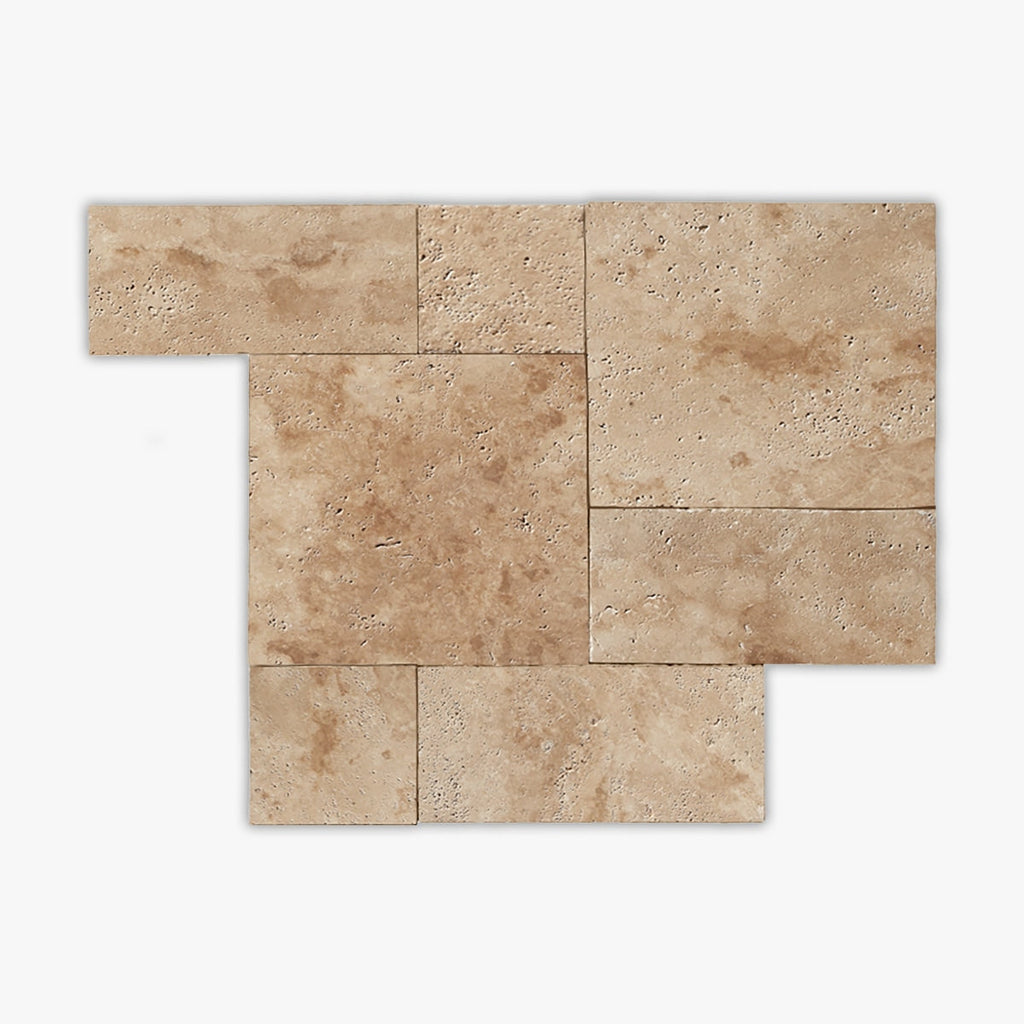 Walnut Tumbled Roman Pattern Travertine Paver