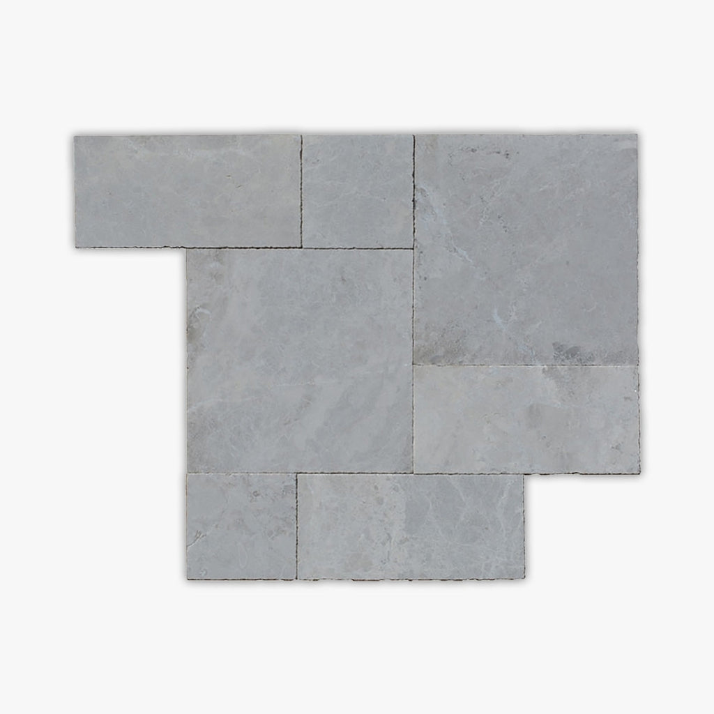 Atlantic Grey Grained Texture Roman Pattern Travertine Paver