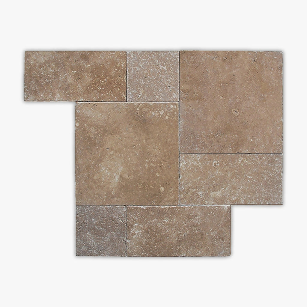 Noce Tumbled Roman Pattern Travertine Paver