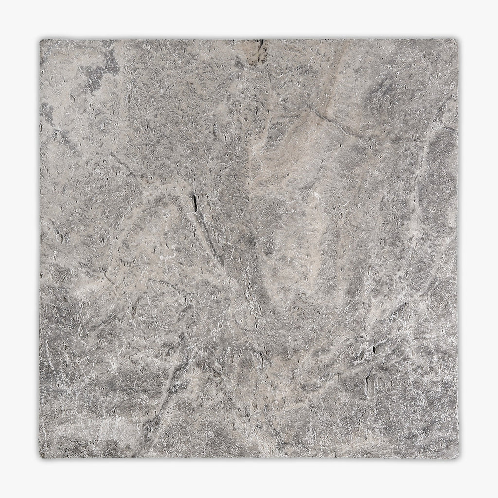 Silver Tumbled 24x24 Travertine Paver