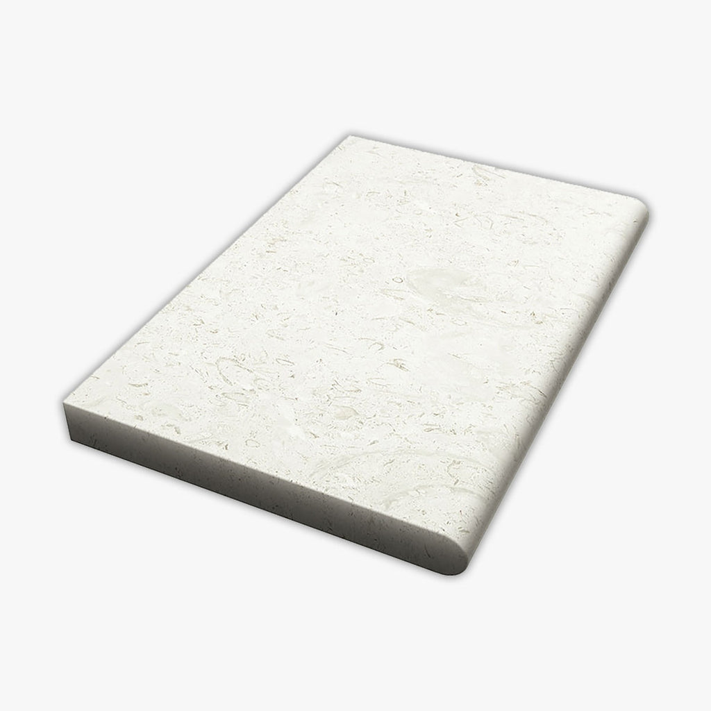 Symra Shell Tumbled 16x24 Limestone Extra Thick Bullnose Coping