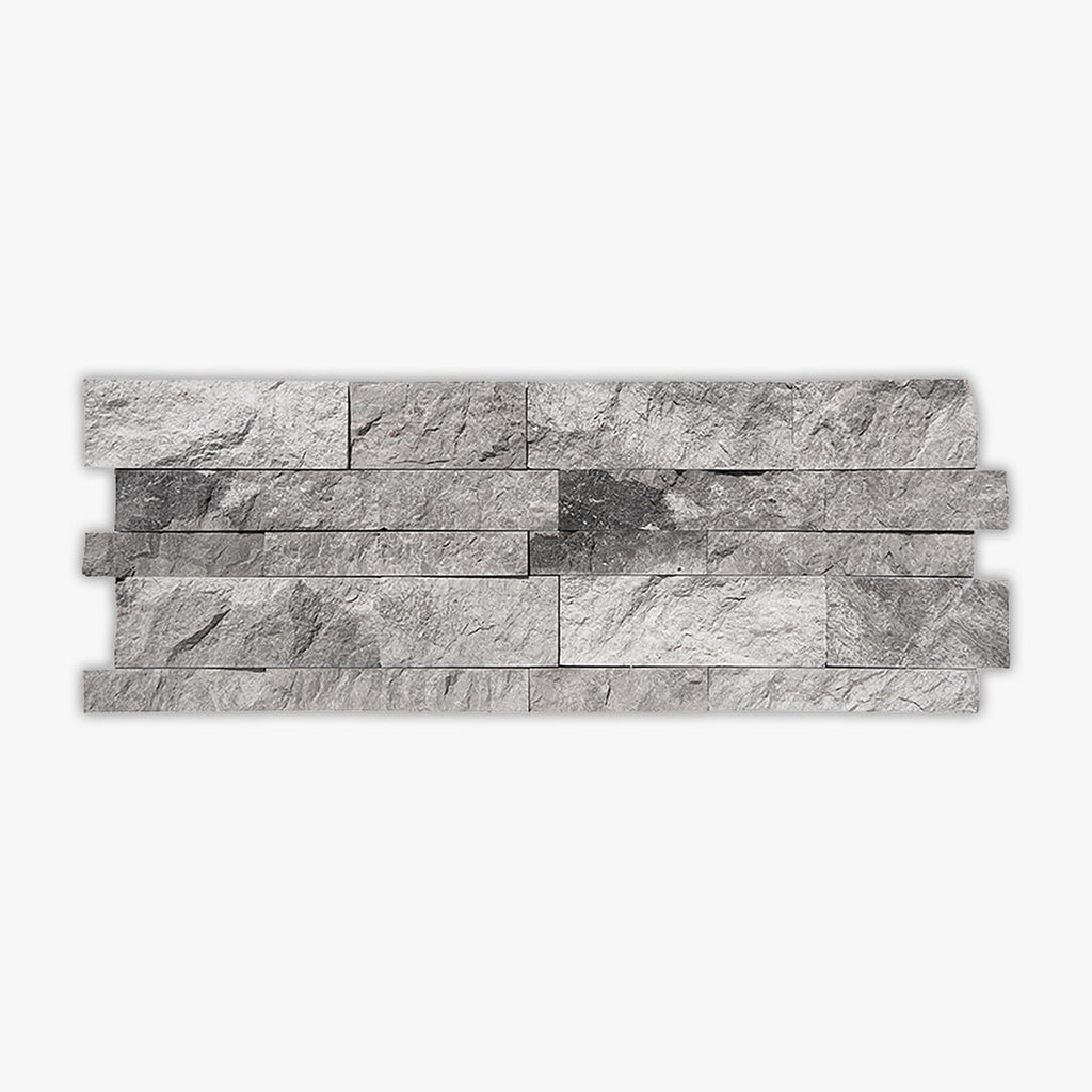Atlantic Grey Splitface 7x20 Interlocking Marble Ledger Panel