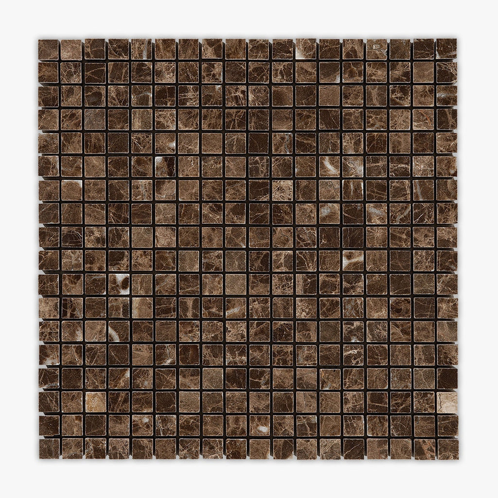 Emperador Dark Polished 5/8x5/8 Square Marble Mosaic
