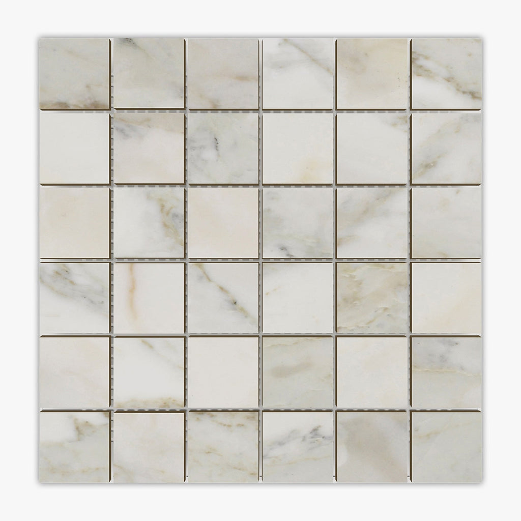 Calacatta Gold Honed 2x2 Square Marble Mosaic