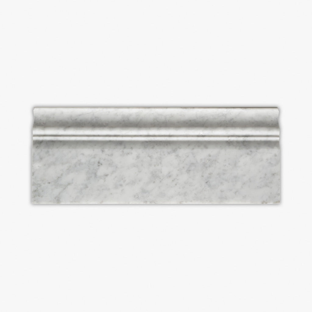 Bianco Carrara Honed Kavala Baseboard Marble Molding