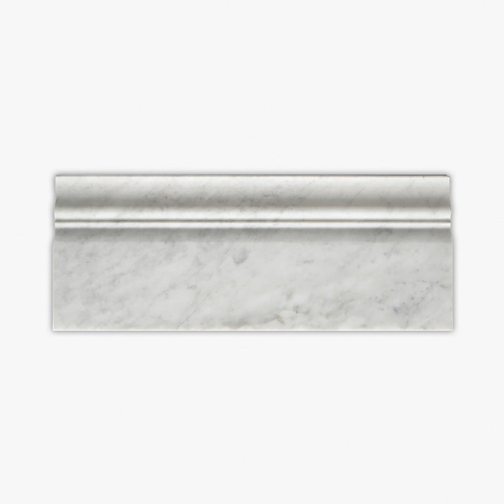 Bianco Carrara Polished Kavala Baseboard Marble Molding