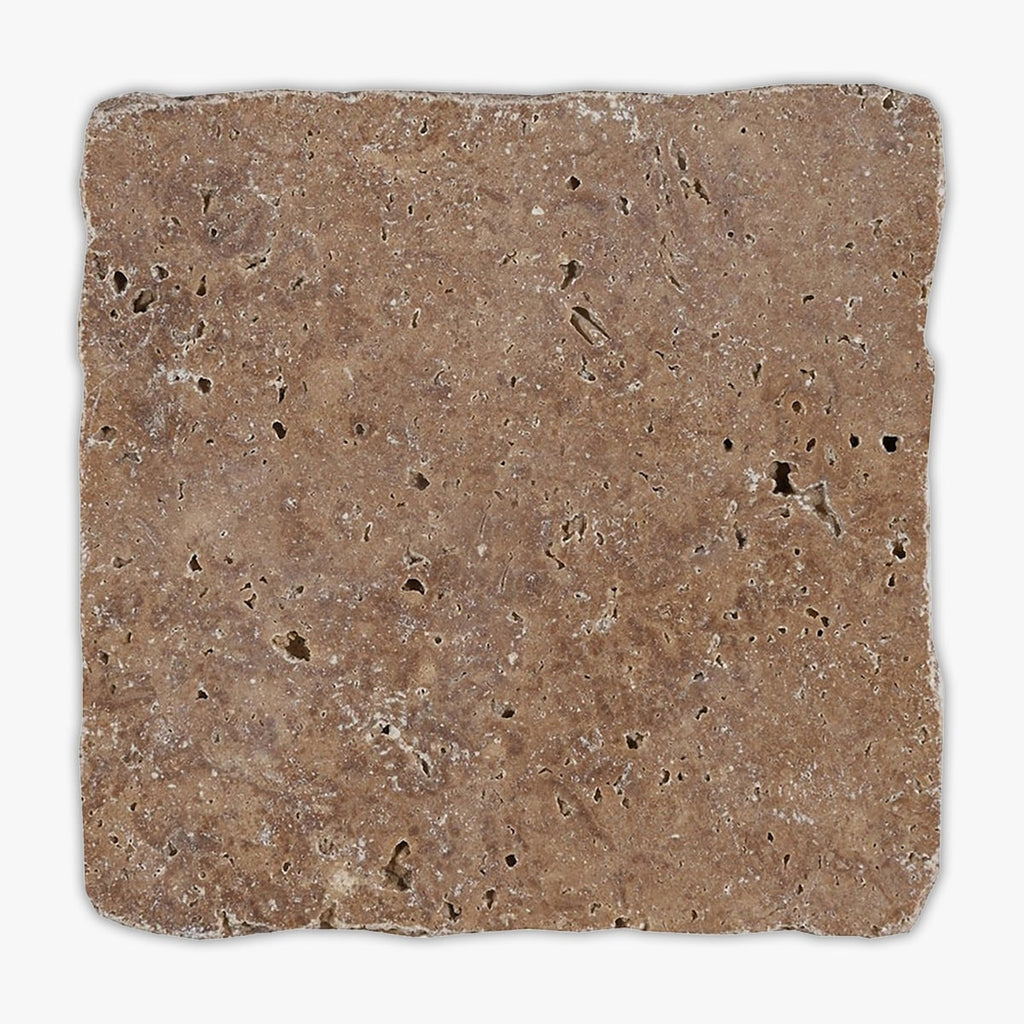 Noce Tumbled-Broken 4x4 Travertine Tile