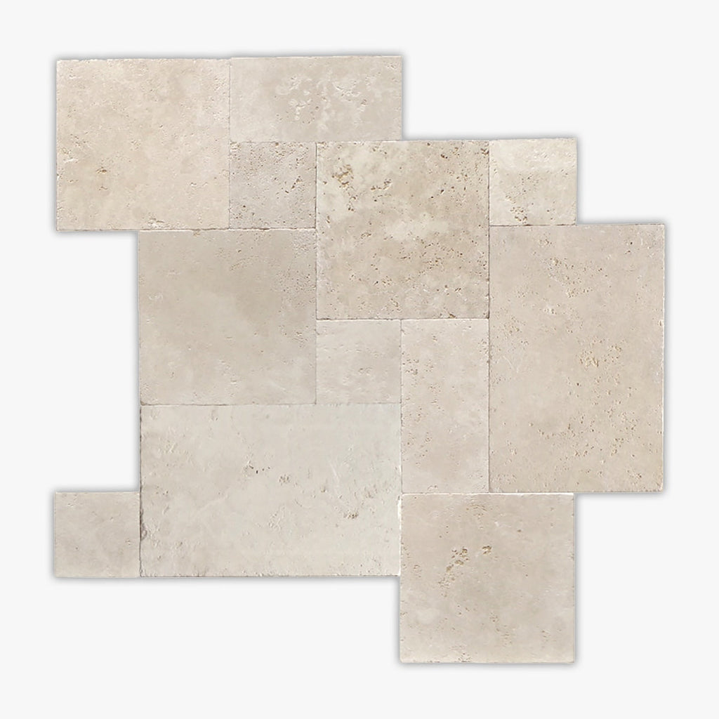 Ivory Tumbled 8 Inch Versailles Travertine Tile