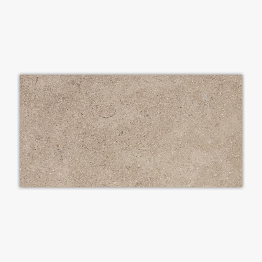 Caspian Almond Leathered 18x36 Limestone Tile