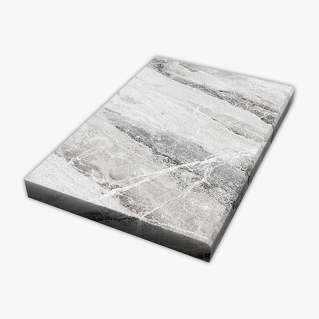 Atlantic Grey Grained Texture 16x24 Marble Extra Thick Modern Edge Coping