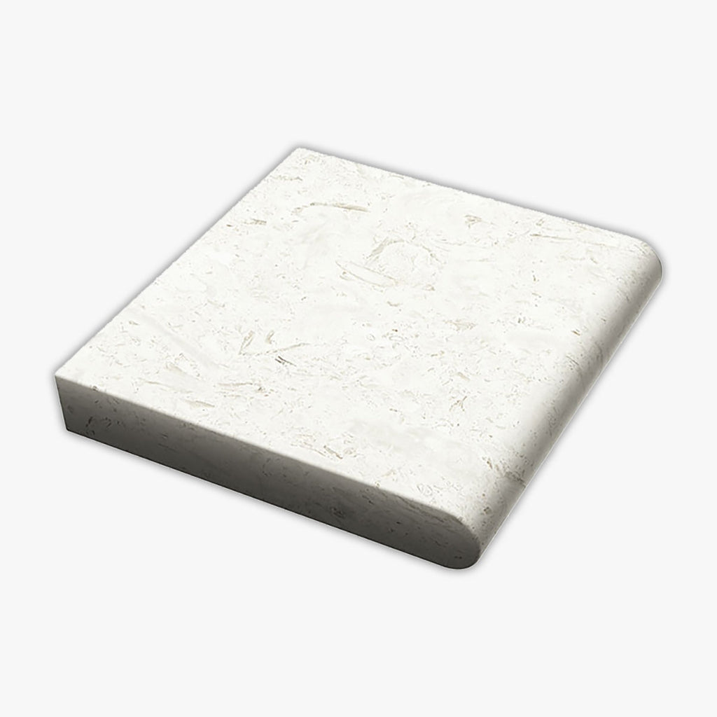 Symra Shell Tumbled 12x12 Limestone Extra Thick Bullnose Coping