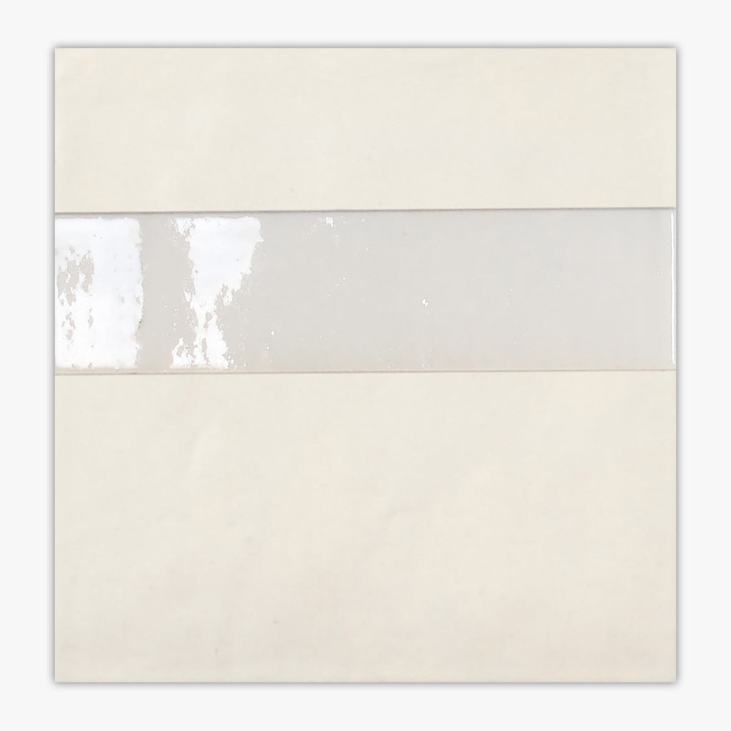 Finesse Off White Matte Stripe 6x6 Porcelain Wall Tile