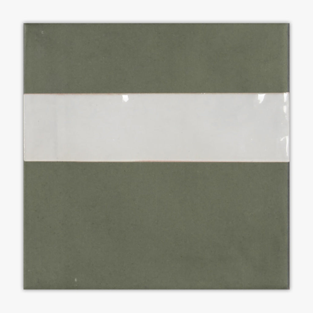 Finesse Olive Green Matte Stripe 6x6 Porcelain Wall Tile