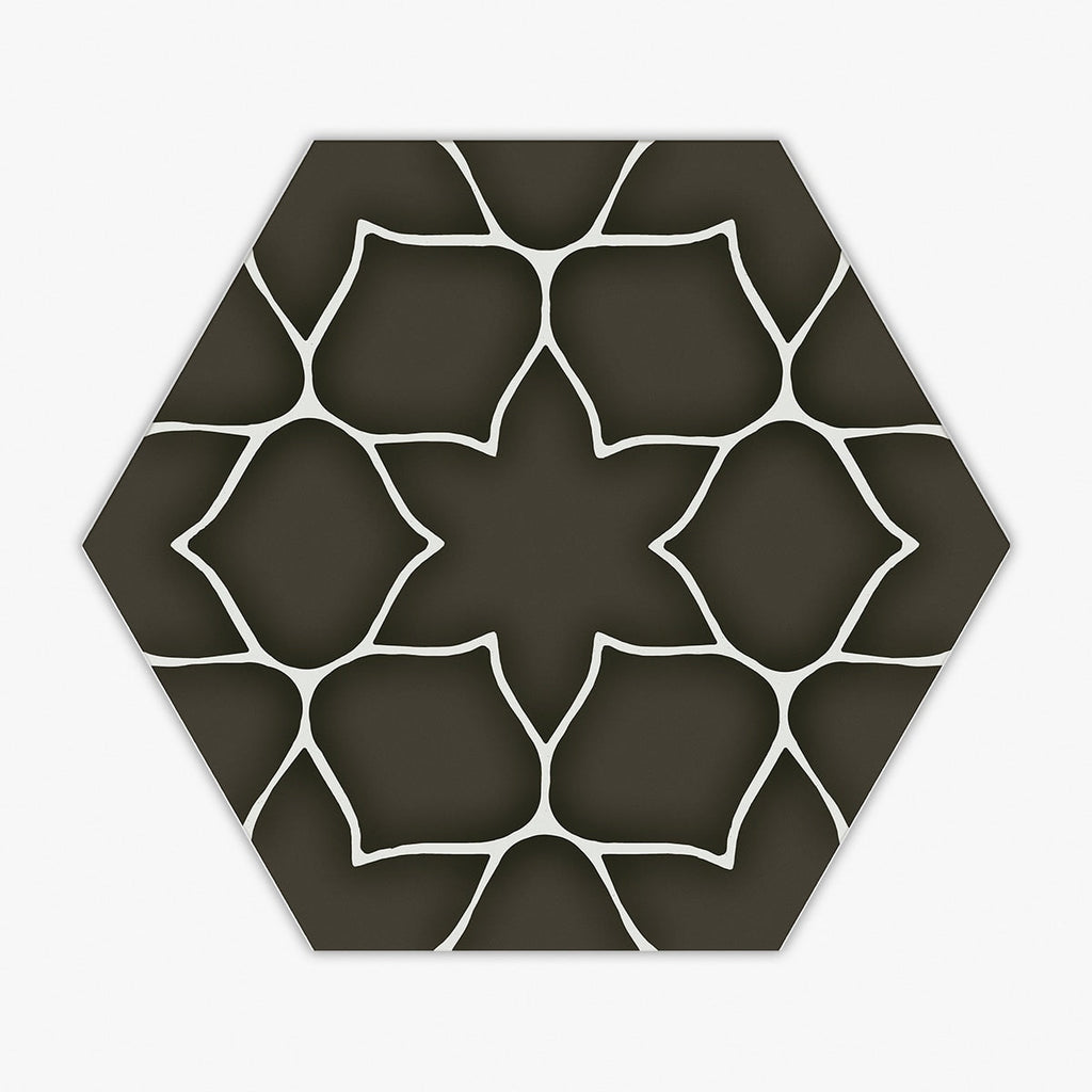 Spark Carmen Black Hexagon Matte 11x13 Porcelain Tile