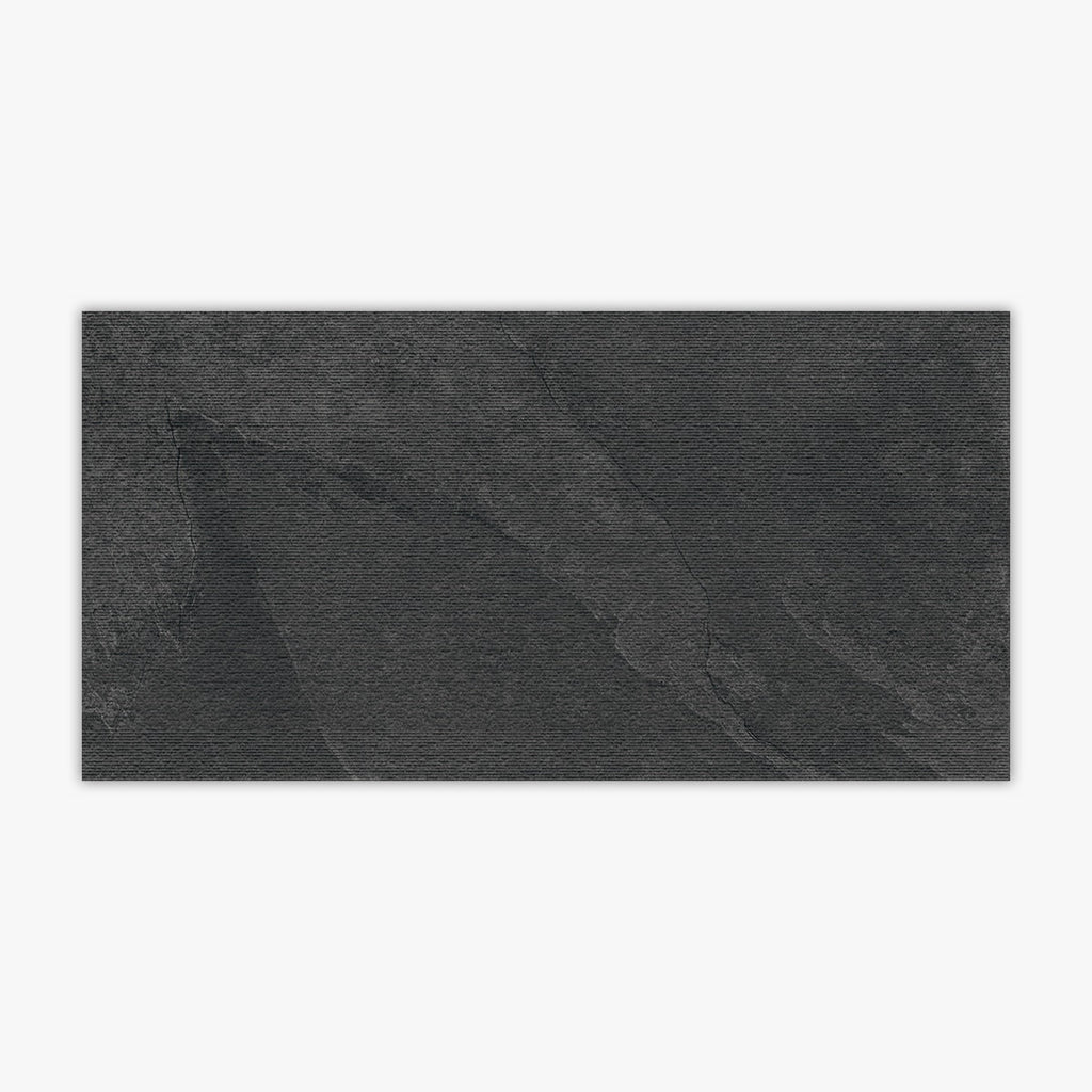 Union Stone Black Thin-Raked 24x48 Porcelain Wall Tile